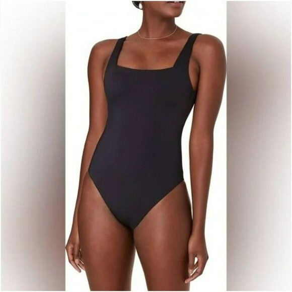 Andie Swim The Miami Square Neck Black Medium One-Piece Swimsuit NWT - Picture 1 of 7